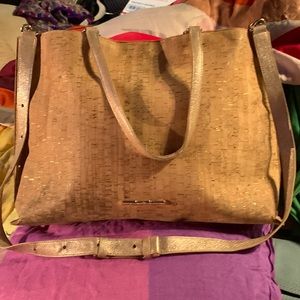 Elaine Turner cork bags with cold flecks and hardware